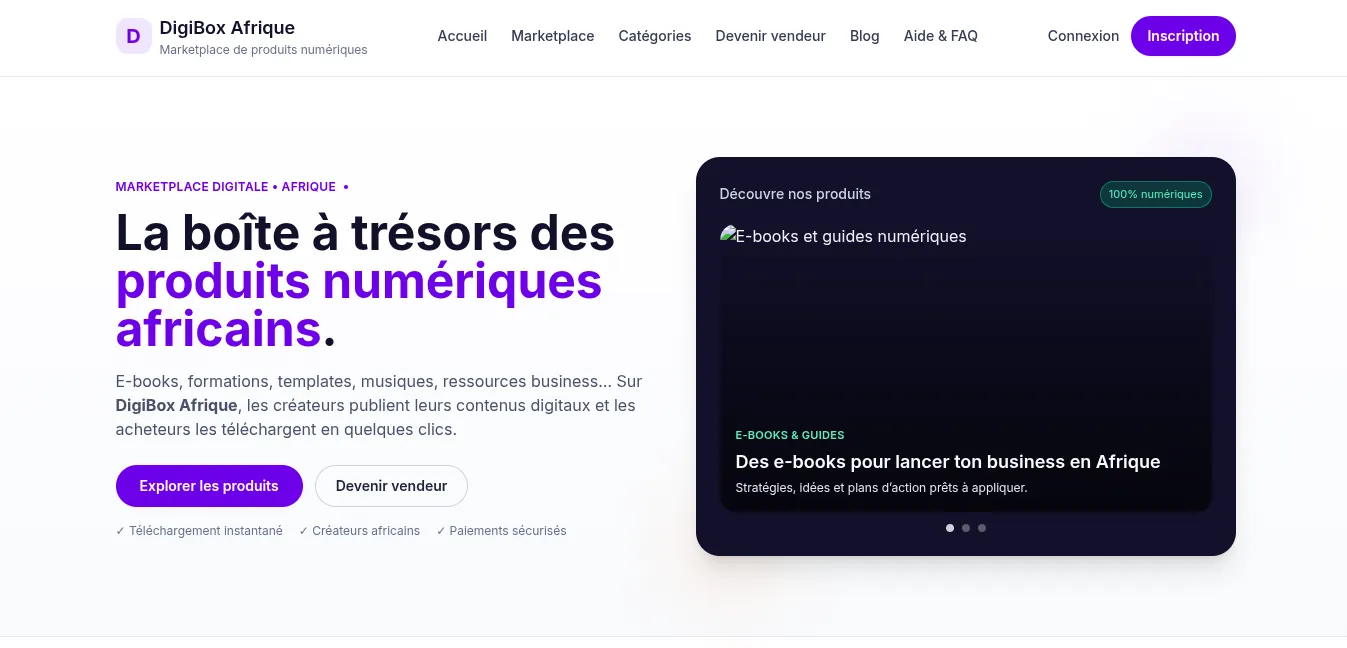 DIGIBOX — Ton propre “Jumia” des produits digitaux, prêt à l’emploi