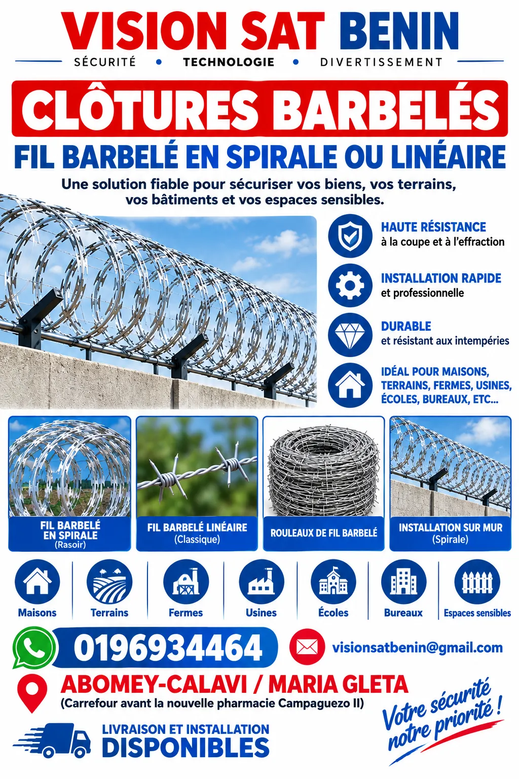 VENTE ET INSTALLATION DES FIL BARBELÉ POUR VOS CLÔTURES